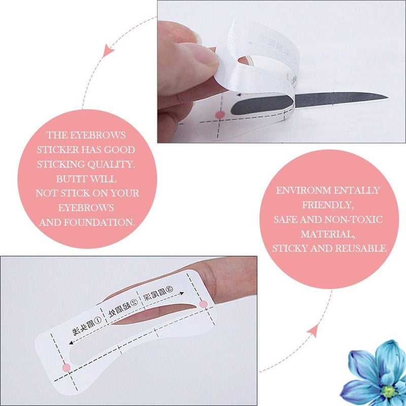 [Australia] - SKYWXHN-8 Sets Eyebrow Shaping StencilS Eye Brow Guide Template Kit Makeup DIY Tool-32 pcs 