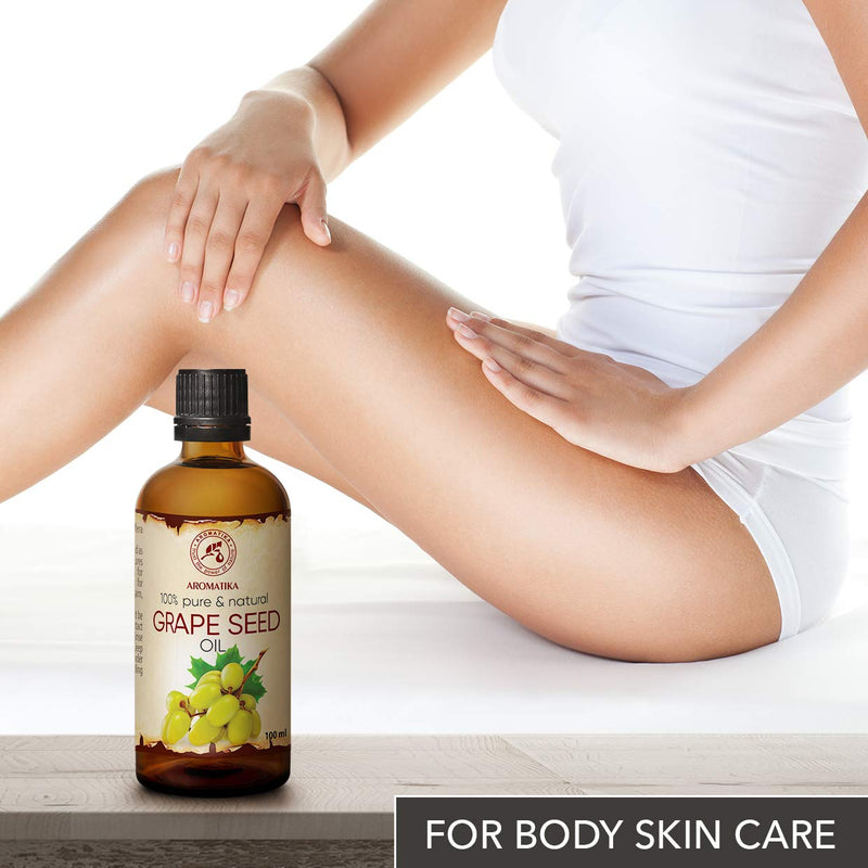 [Australia] - Grapeseed Oil 100ml - Cold Pressed - 100% Pure and Natural - Vitis Vinifera - Italy - Best Benefits for Hair - Face and Skin Care - Massage 