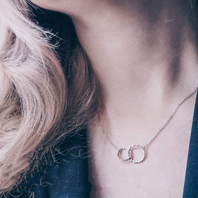 [Australia] - Long tiantian Mother Daughter Necklace Two Interlocking Infinity Double Circles Necklace Mother's Day Jewelry Gifts from Daughter rose gold 