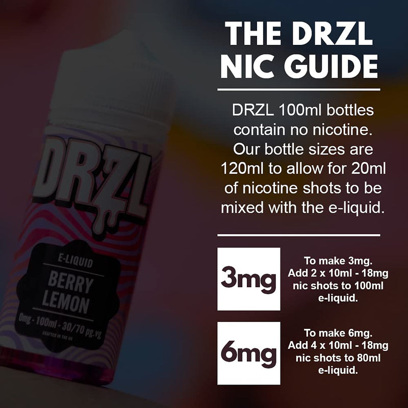 [Australia] - Vape Juice Four Pack Vape Liquid - 4 x 100ml Ice Menthol + Grape Ice + Cherry Ice + Strawberry Ice E Liquid 70/30 No Nicotine Short Fill (DRZL E Liquid) 