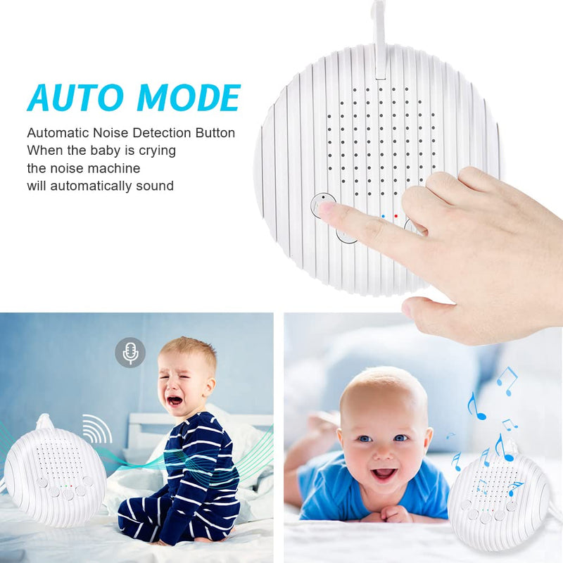 [Australia] - URAQT White Noise Machine, 10 Soothing Nature Sounds Therapy Portable Sleep Sound Machine, Mini Sound Machine for Baby Kids Adults, USB Rechargeable Baby Sleep Machine with 3 Timer Memory Functions 