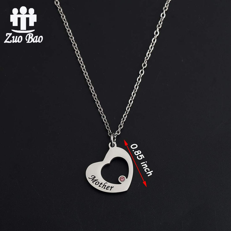 [Australia] - Zuo Bao Mother Daughter Necklace Mommy and Me Matching Heart Necklace mother&daughter necklace set 