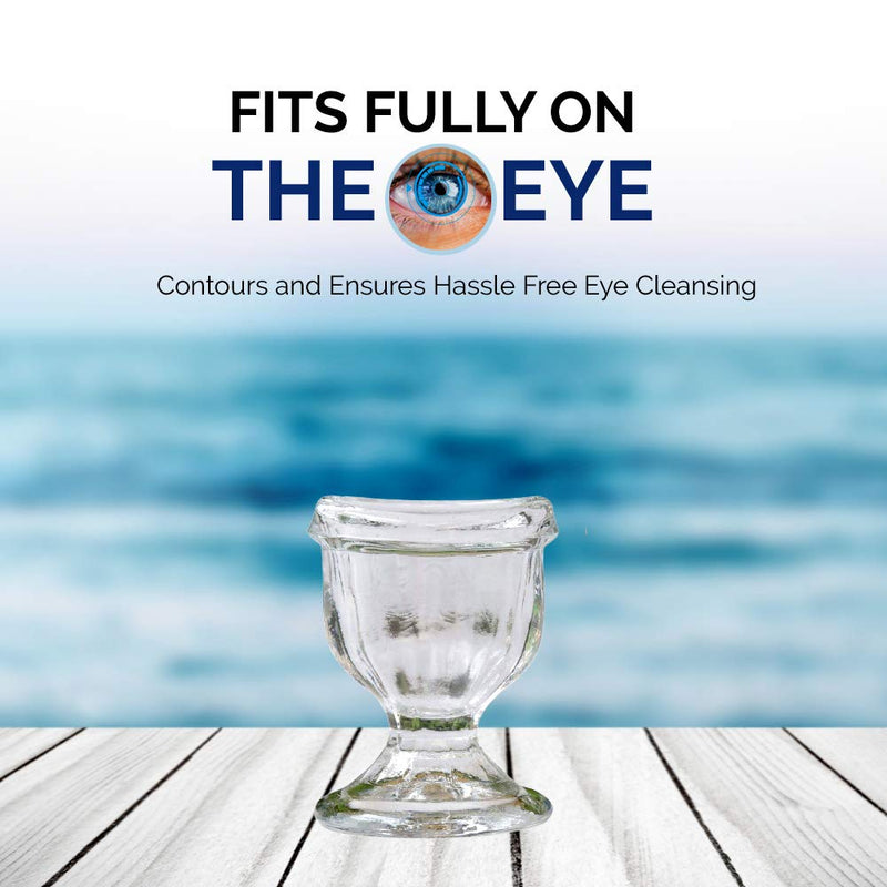 [Australia] - ChillEyes Transparent Glass Eye Wash Cup - Effective Eye Rinse and Cleansing – Eco-Friendly, Non-Reactive, Safe and Comfortable (Set of 2, Clear) Set of 2 