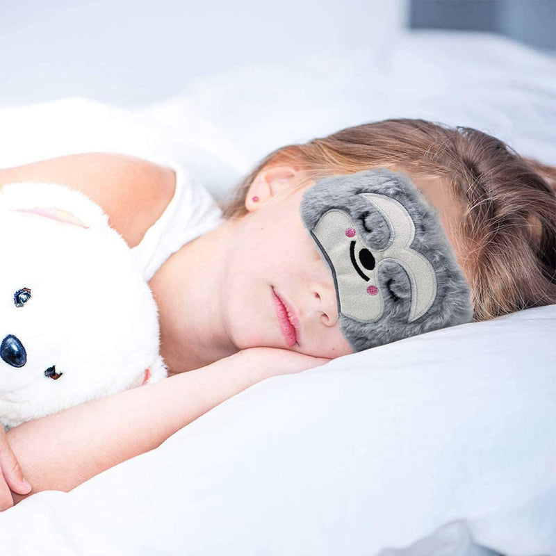 [Australia] - Eye Mask for Sleeping, Ulife Mall Cute Sloth Funny Animal Soft Fluffy Plush Sleep Mask Novelty Blindfold Breathable Silk Eye Cover for Women Men Girls Kids Night Nap Travel Meditation - Sloth Grey_sloth 