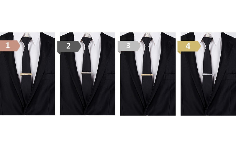 [Australia] - EvmAsaLQ 4 Pieces of Men's Tie Clips, Gold, Silver, Four-Color Tie Clips, Tie Clips are Gifts for Fathers and Lovers, Suitable for Weddings, Anniversaries, Parties and Business Ceremonies 