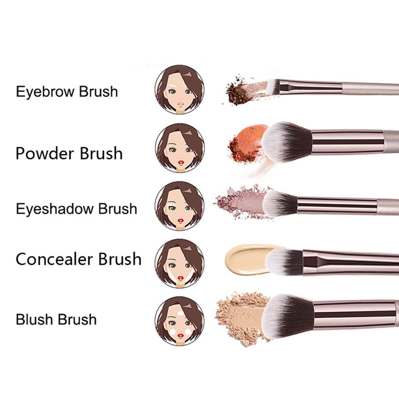 [Australia] - BBL 4pcs Luxury Champagne Gold Makeup Brush Set, Premium Synthetic Foundation Blending Powder Liquid Cream Buffing Tapered Concealer Contour Face Kabuki Make Up Brushes cosmetics tools applicator B-4pcs 