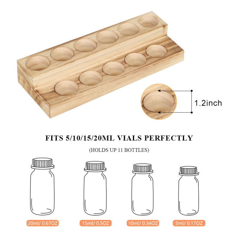 [Australia] - LIANTRAL Essential Oils Storage Rack, 2 Tiers Wooden Essential Oils Nail Polish Display Holder for 5/10/15/20ml Bottles, Set of 2 rustic burnt wood 