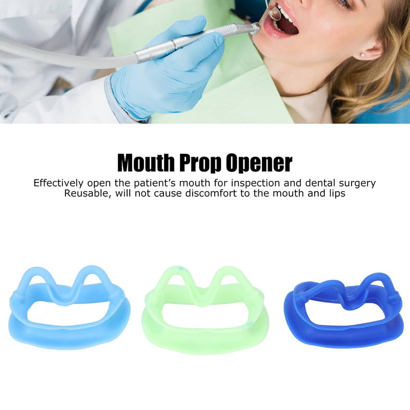 [Australia] - 3Pcs Cheek Retractor, Silicone Dental Mouth Opener Intraoral Cheek Mouth Lip Retractor Dental Accessory for Teeth Whitening Clear - Sky Blue+Dark Blue+Green Sky Blue+dark Blue+green 3pcs 