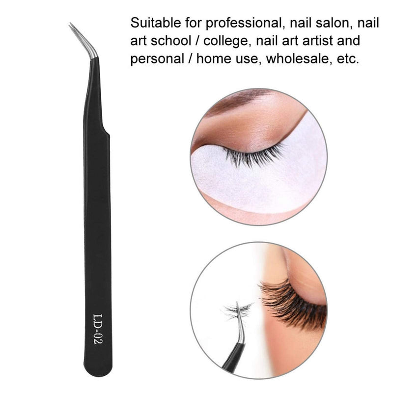 [Australia] - Eyelashes Grafting Tweezers Stainless Steel Tweezers High Density Tweezers Straight and Curved Individual Tweezers for Eyelash Extension (12 cm / 4.7 inch (Curved Head)) 12 cm / 4.7 Inch (Curved Head) 