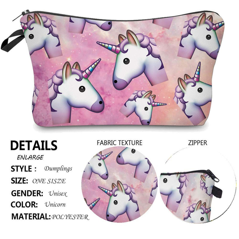 [Australia] - Makeup Bags,Travel Cosmetic Bags Brush Pouch Toiletry Wash Bag Portable Travel Make up Case for Women and Girls,Pink unicorn Pink Unicorn 