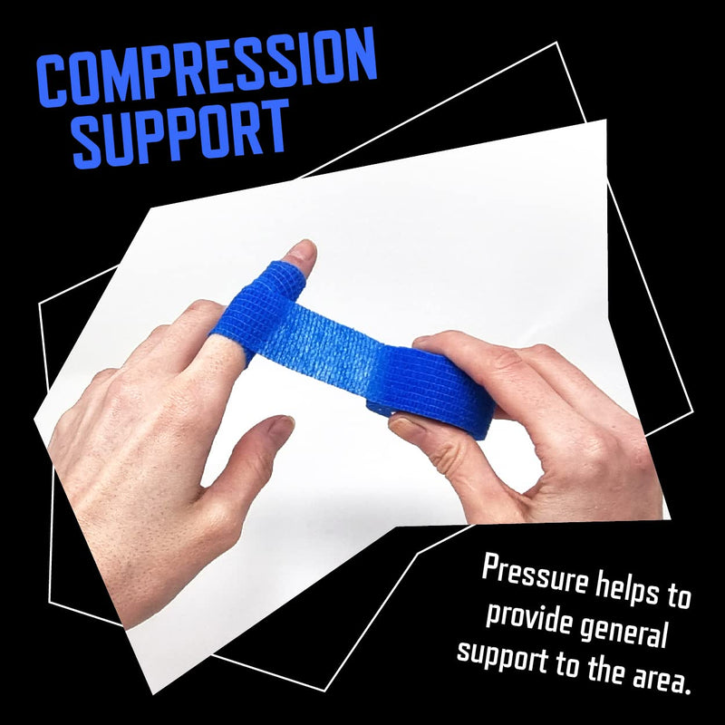 [Australia] - Inksafe Blue Self Adherent Cohesive Bandages 2.5cm x 4.5m Box of 12 - Uses Include Vet Wrap, Tape for Wrist and Ankle Sprains, Finger and Thumb Tape, 
