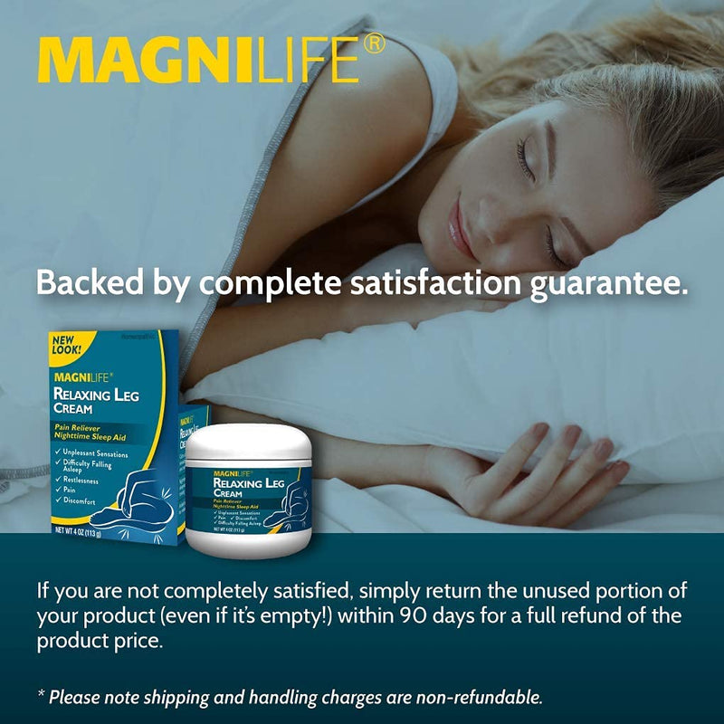 [Australia] - MagniLife Relaxing Leg Cream, Deep Penetrating Topical for Pain and Restless Leg Syndrome Relief, Naturally Soothe Cramping, Discomfort, and Tossing with Lavender and Magnesium - 4oz 