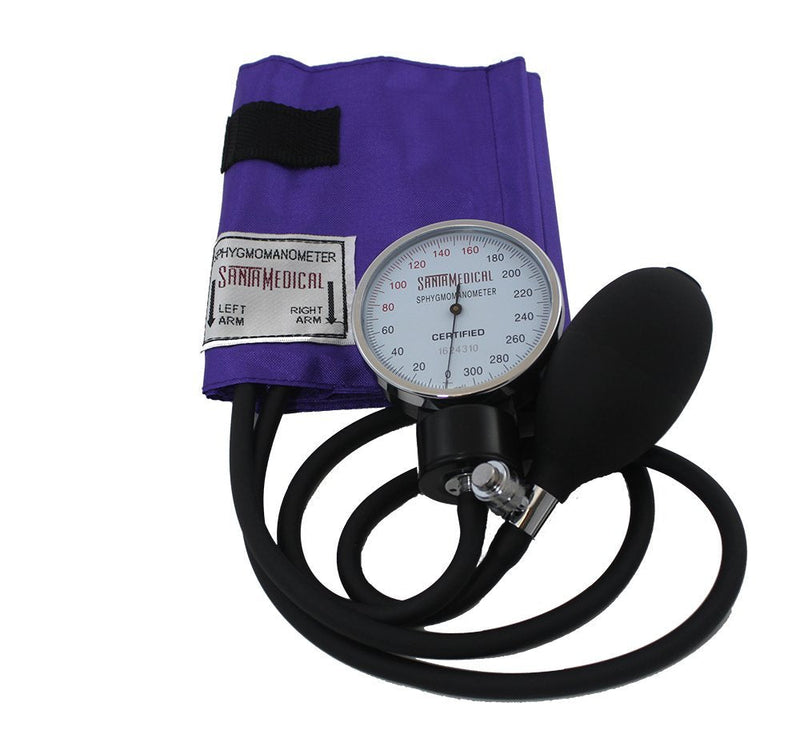 [Australia] - Santamedical Adult Deluxe Aneroid Sphygmomanometer with Stethoscope, Cuff and Carrying case Purple 