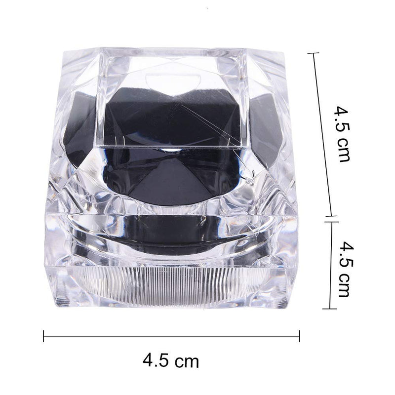 [Australia] - Elepure 12 pcs Clear Crystal Ring Gift Boxes, Earrings Jewelry Storage Box Acrylic Display Organizer Case for All Kinds of Ring Earrings Velvet Insert Black 