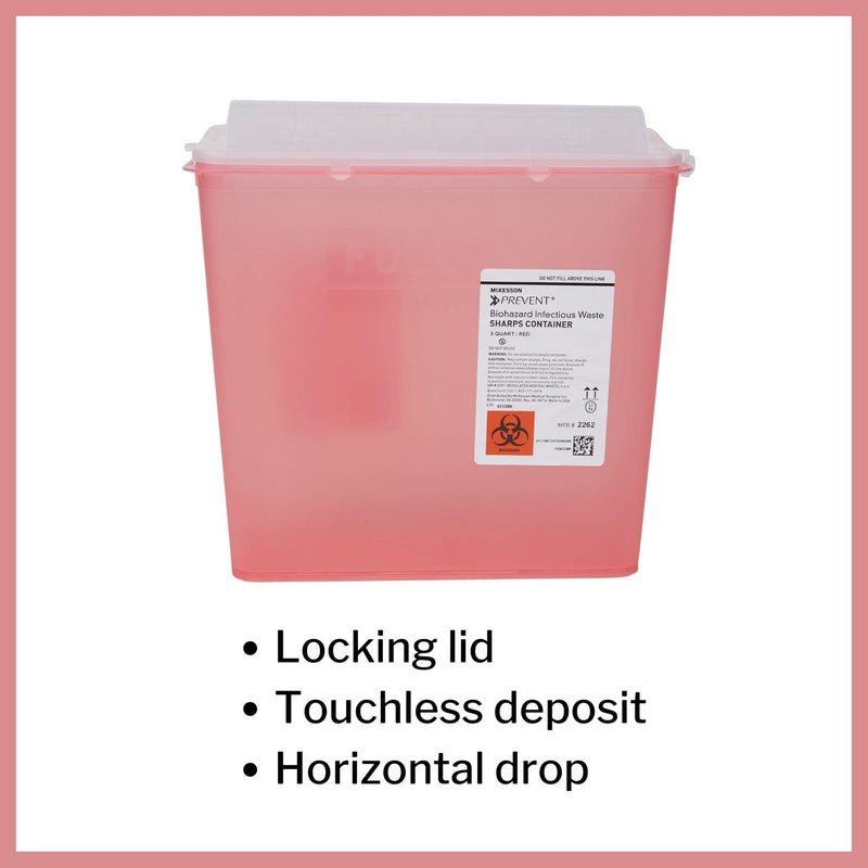 [Australia] - McKesson Prevent Biohazard Infectious Waste Sharps Container, Plastic, Red, 1.25 gal, 1 Count 