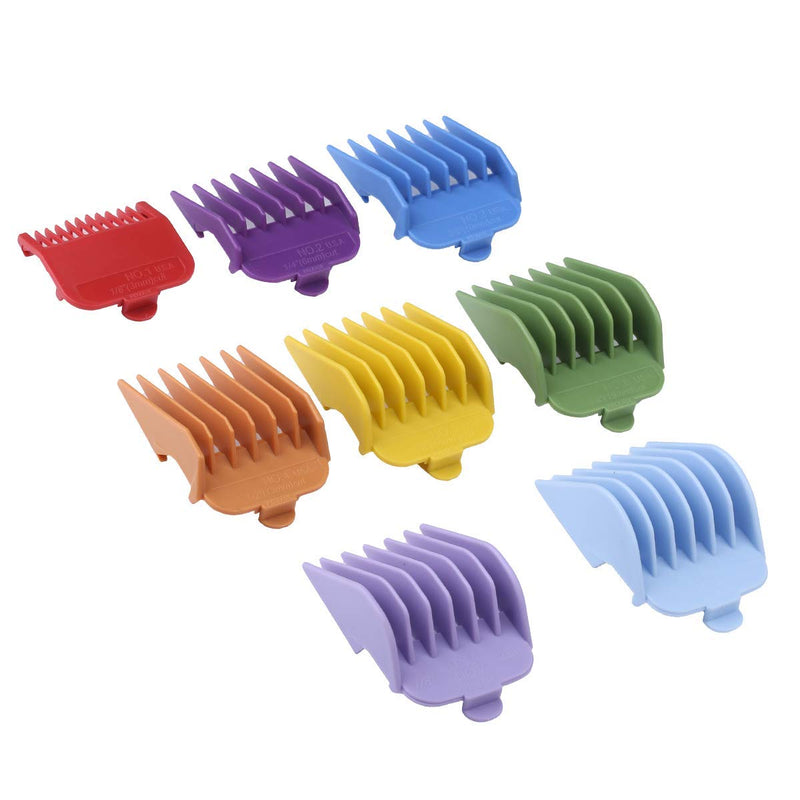 [Australia] - 8Pcs Colorful Professional Hair Clipper Guard Combs Attachment #3171-500 1/8” to 1,Replacement Hair Guards Combs Set Fits for Most Full Size Hair Clippers/Trimmers 