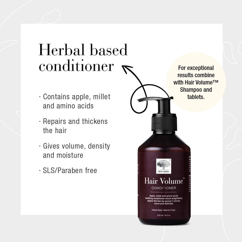 [Australia] - New Nordic Hair Volume Conditioner 250ml - Herbal Based Hair Repair and Thickening Conditioner for Dry Damaged Hair - Suitable for Men and Women Hair Volume Conditioner - 250ml 