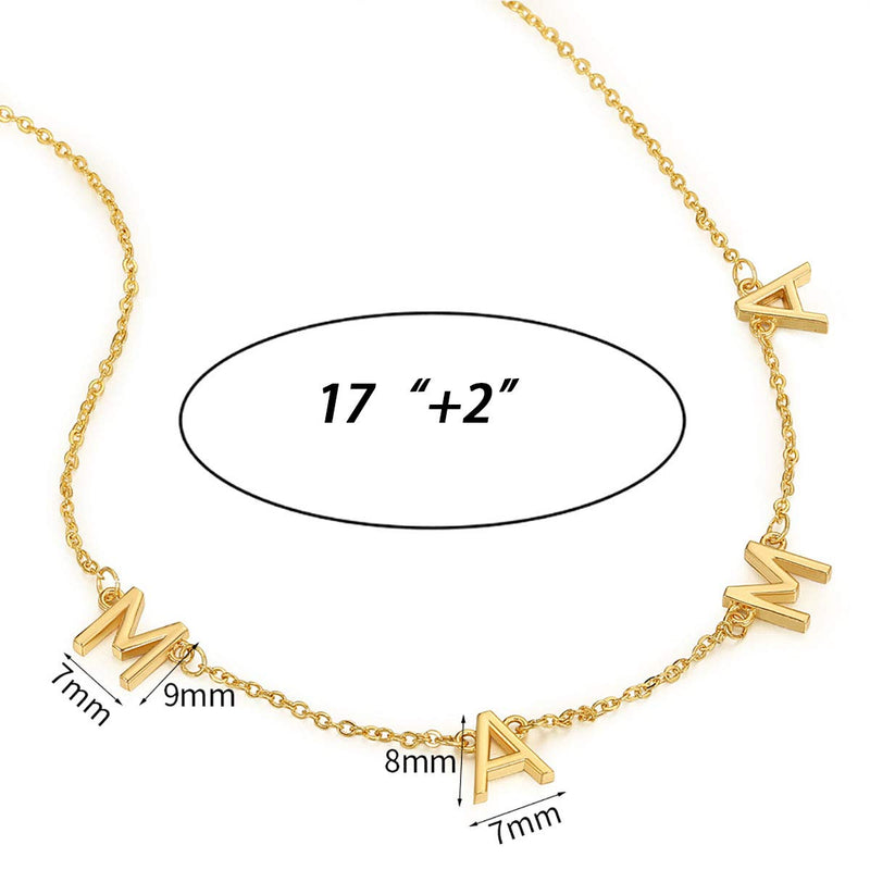 [Australia] - yfstyle Mama Necklace Gifts for Mom 18K Yellow Gold Plated Dainty Mom Necklace Mother's Day Necklace Gift for Mother Grandma Mama Letter Necklace Initial Necklace 