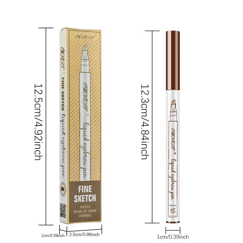 [Australia] - Ownest 2 Pack Eyebrow Tattoo Pen,Waterproof Long Lasting Eyebrow Penci,with a Micro-Fork Tip Applicator Creates Natural Looking Brows Effortlessly-Chestnut A-2×Chestnut 