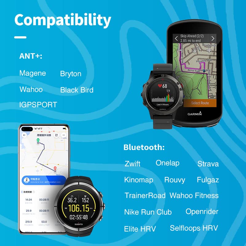 [Australia] - GEOID HS500 Heart Rate Monitor, Heart Rate Sensor Chest Strap, Protocol ANT+/Bluetooth, Compatible with iOS/Android APPs 