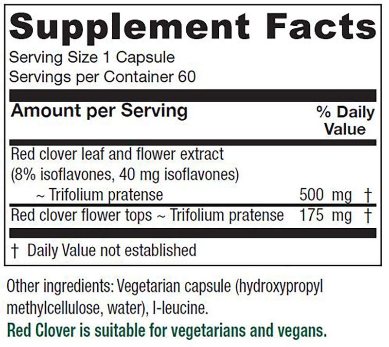 [Australia] - Vitanica Red Clover Blossom and Leaf Extract 500mg with 8% Isoflavones, Plus 175mg Blossoms, Menopause Relief Support for Women, 2 Month Supply, Non-GMO, Gluten Free, Vegan Supplement, 60 Capsules 