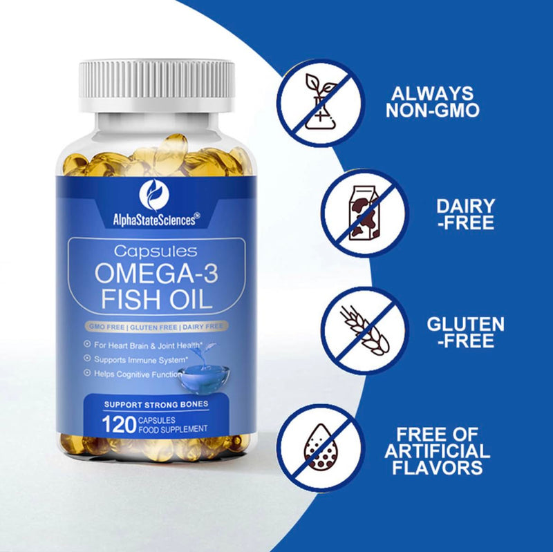 [Australia] - **New**Premium Omega 3 Fish Oil Max Strength 3600mg Boost Heart Health, Brain Function, and Joint Mobility High EPA 1296mg & DHA 864mg Essential Fatty Acids for Optimal Wellness 