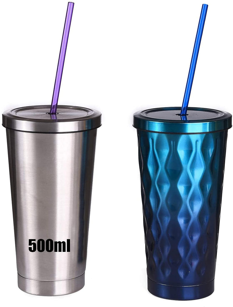 [Australia] - ALINK 10.5 in Long Rainbow Colored Reusable Tritan Plastic Replacement Straws for 20 OZ 30 OZ Tumblers, Set of 10 with Cleaning Brush 