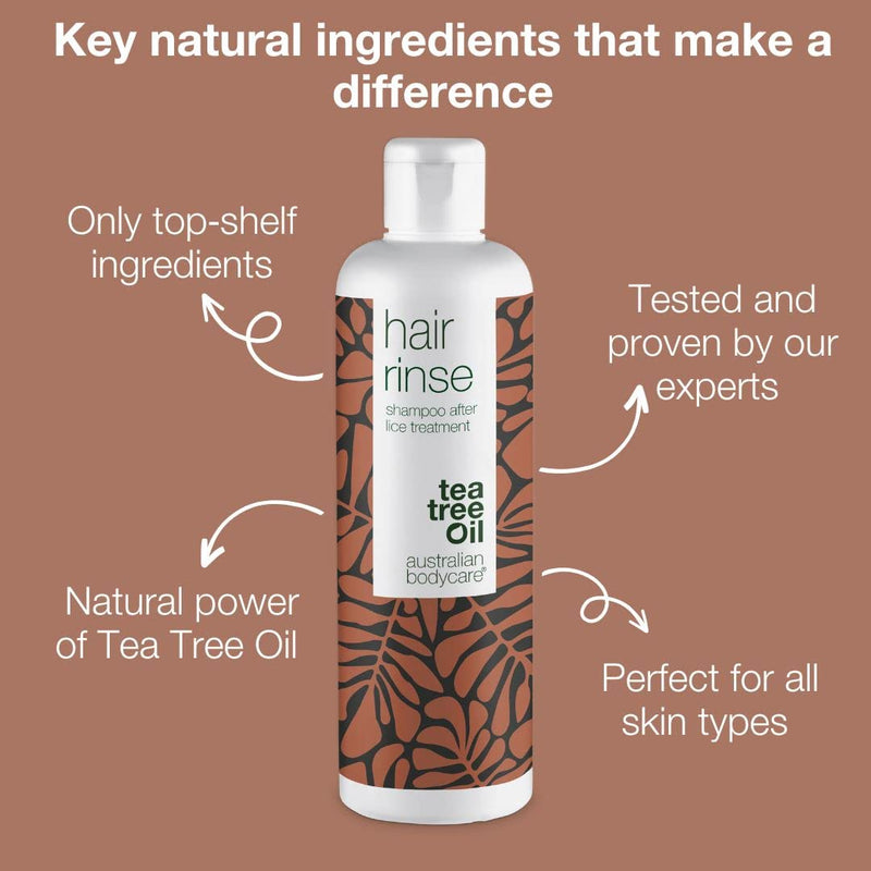 [Australia] - Australian Bodycare Hair Rinse 250ml - Shampoo After Treatment for lice | Tea Tree Oil Treatment Shampoo with 100% Pure Tea Tree Oil 250 ml (Pack of 1) 