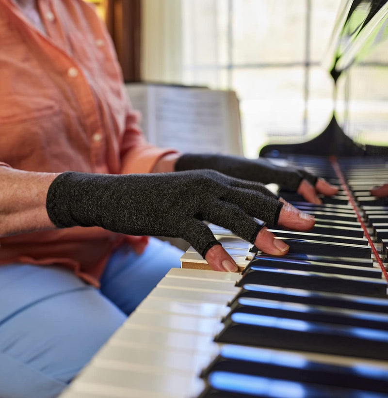 [Australia] - Comfy Brace Arthritis Hand Compression Gloves – Comfy Fit, Fingerless Design, Breathable & Moisture Wicking Fabric – Alleviate Rheumatoid Pains, Ease Muscle Tension (Medium) 