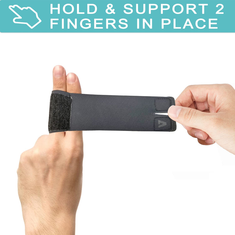 [Australia] - VHOPMORE Finger Splint Wraps Reusable Finger Buddy Tape Adjustable Finger Brace Trigger Finger Splints Mallet Finger Support Compression Finger Sleeves for Arthritis Pain Relief, Sport Injury - L Large 