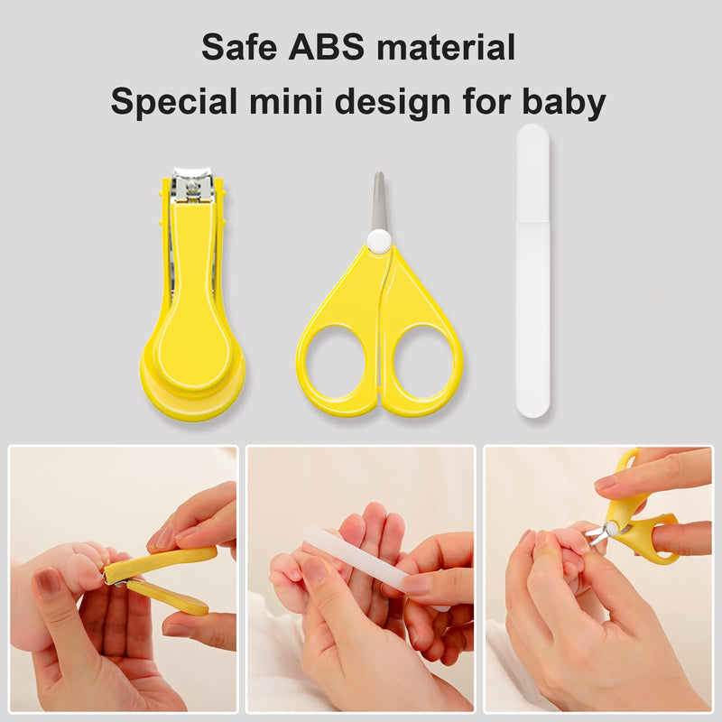 [Australia] - PewinGo Baby Daily Care Kit - Baby Grooming Kit Newborn Baby Care Accessories, 10PCS Safety Cutter Nail Care Set, Nursery Baby Care Kit for Infants Newborns -Yellow 10 Count (Pack of 1) 