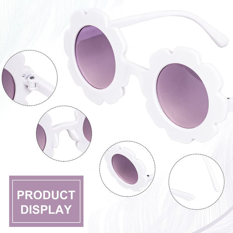 [Australia] - Whaline 8 Pairs Kids Sunglasses Round & Flower Shape Decorative Glasses Colorful Cute Eyewear for Baby Girl Boy Teens Summer Beach Party Photography Booth Prop Accessories 