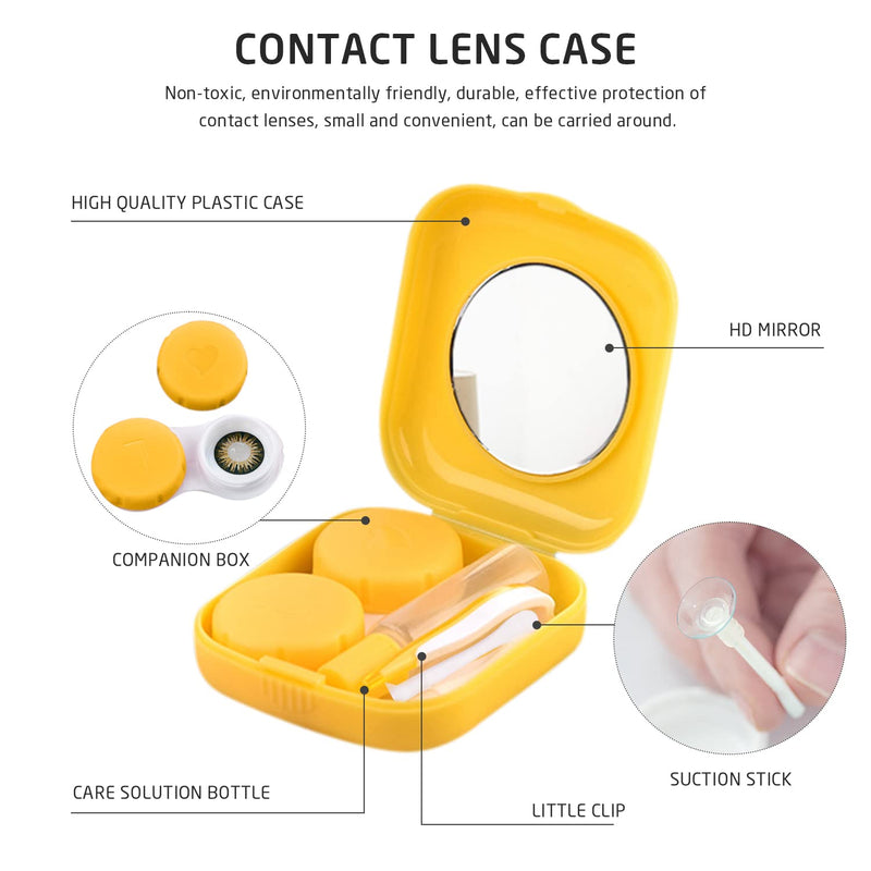 [Australia] - NINVVS 6 Pack Contact Lenses Case, Contact Lenses Storage Case, Contact Lenses Carrying Case with Mirror, Travel Contact Lenses Accessory Case, for Daily Travel, Work 