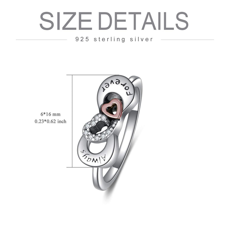 [Australia] - Infinity Cremation Ring for Ashes 925 Sterling Silver Always & Forever Urn Ring Jewelry Keepsake Hair Memorial Locket for Women Mom 5 