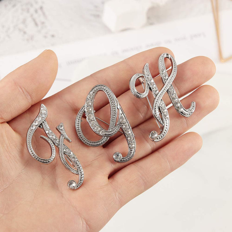 [Australia] - 2Pcs Gold Plated Initial Crystal Brooches for Women Dainty A-Z 26 Monogram Lapel Pin Jewelry J 