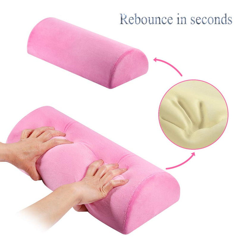 [Australia] - YANGHX Memory Foam Bolster Pillow for Neck Back Lumbar Spine Knee Pain Relief Pillow Support Half-Moon (PINK) Pink 