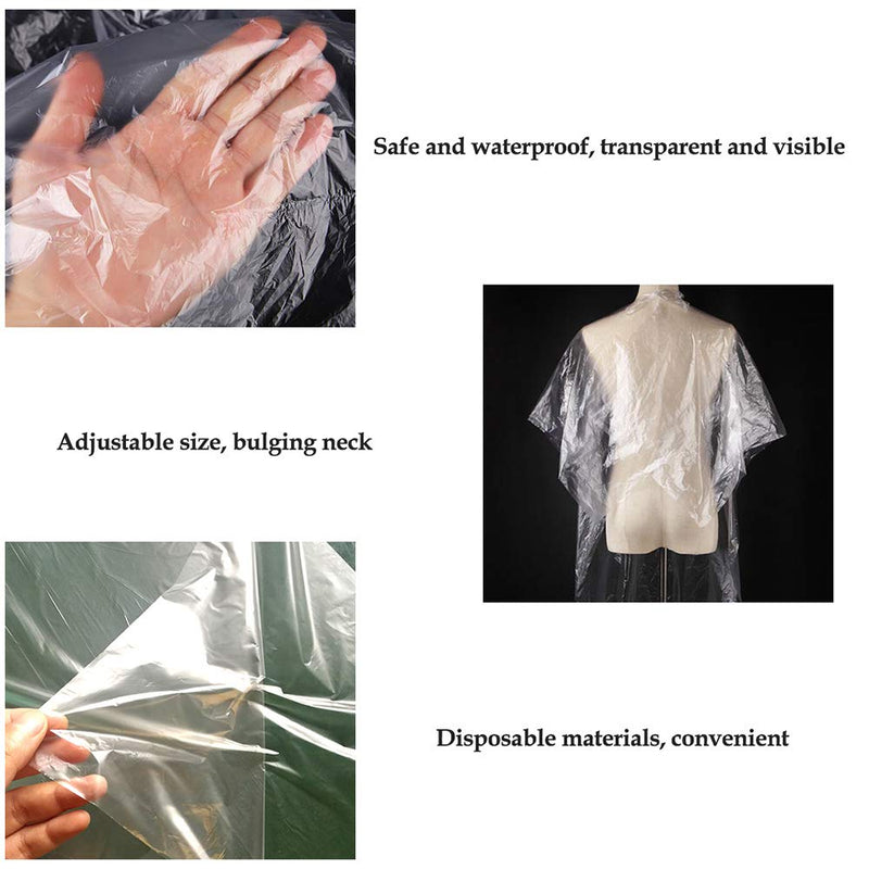 [Australia] - Disposable Hair Cutting Capes Professional Shampoo Gowns Waterproof Transparent Hair Salon Aprons Hairdressing Smocks for Barber Home DIY（35.43'' X 51.18''） (50pcs) 50pcs 