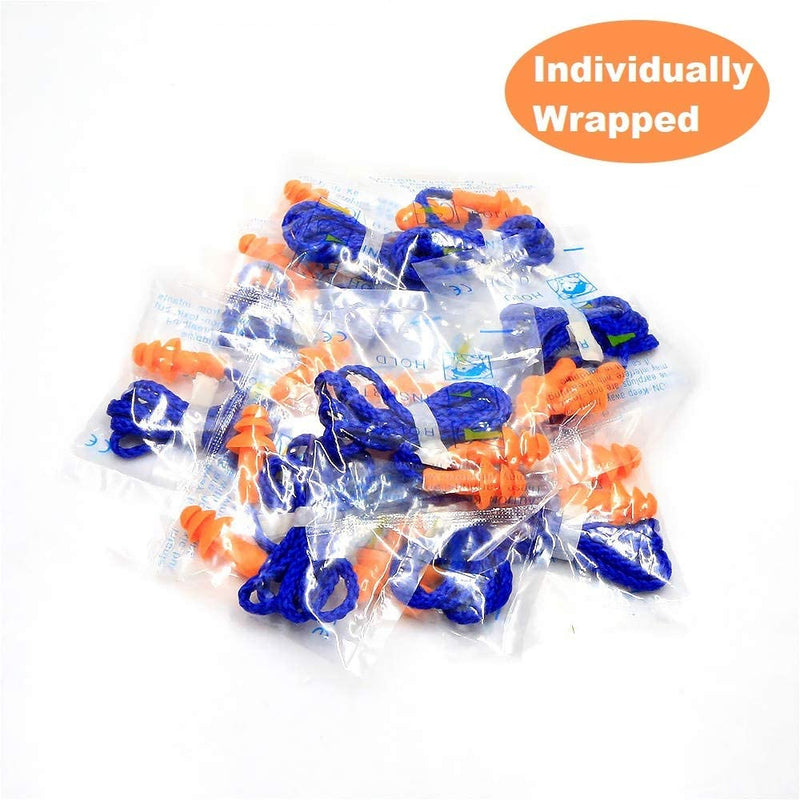 [Australia] - Quality Reusable Earplugs 100 Pair - Corded Calmer Silicone Ear Plugs for Shooting Range Noise Reduction Motorcycle Riding Construction Work - Hunting Ear Protection for Shooting Hearing Protection 