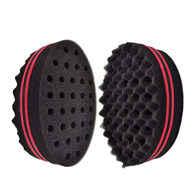 [Australia] - Xinlie Hair Sponge Brush Twists Dread Afro Coils Hair Curl Brush Hair Brush Sponge Holes Barber Hair Brush Sponge Barber Hair Brush Sponge Hair Twist Sponge For Twists,Curls in Afro-Style Hair(2PCS) 