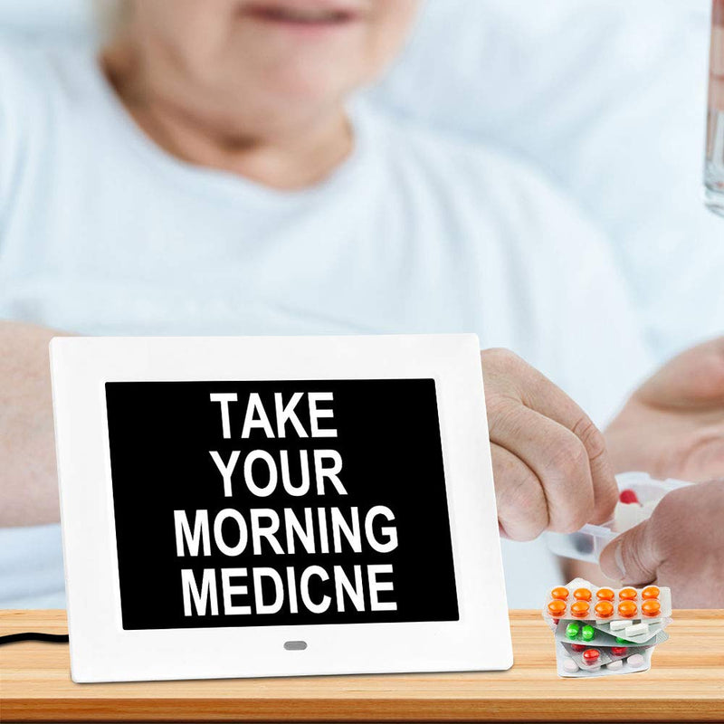 [Australia] - Johnziny 【2022 Newest Version】 Digital Day Calendar Clock- 8 Alarms,Dementia Clocks Display Non-Abbreviated Date Day Time Month, Vision Impaired Clock for Seniors Memory Loss Alzheimer 8" White 