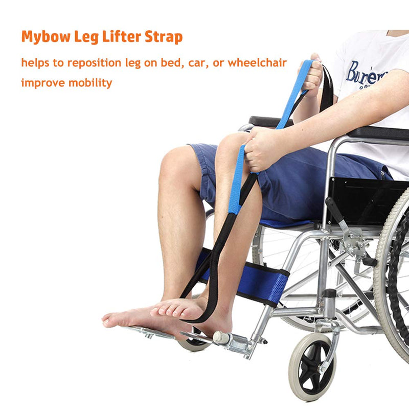 [Australia] - Leg Lifter Strap Rigid Foot Lifter & Hand Grip - Elderly, Handicap, Disability, Pediatrics 37” Mobility Aids for Wheelchair, Bed, Car, Couch, Hip & Knee Replacement Black 