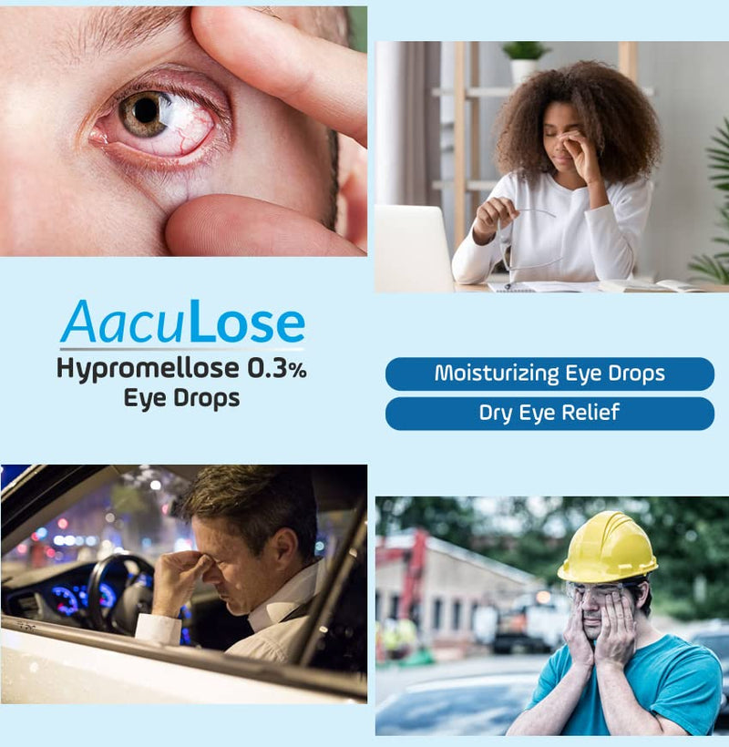 [Australia] - AacuLose Eye Drops to moisten Dry Eyes with 0.3% Hypromellose, Eye Drops for Long Lasting Relief, Lubricant for Dry Eyes (10ml – Pack of 1) 