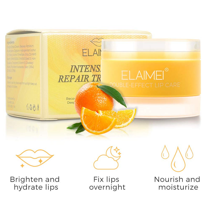 [Australia] - Lip Scrub Lip Sleep Mask Dry Lip Treatment Lip Polish & Lip Exfoliator Moisturizing Lip Mask Overnight Lip Care Mask （Orange） 
