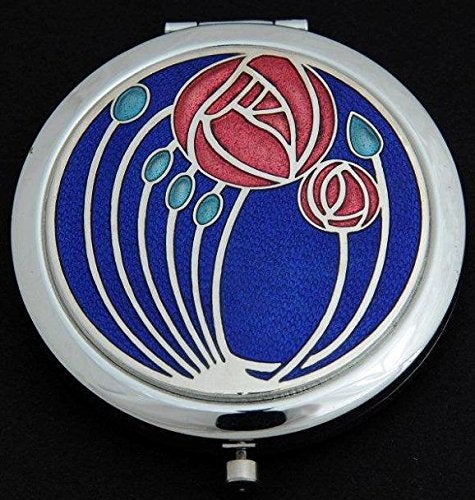 [Australia] - Compact Mirror in Mackintosh Two Roses Design. (Purple) Purple 