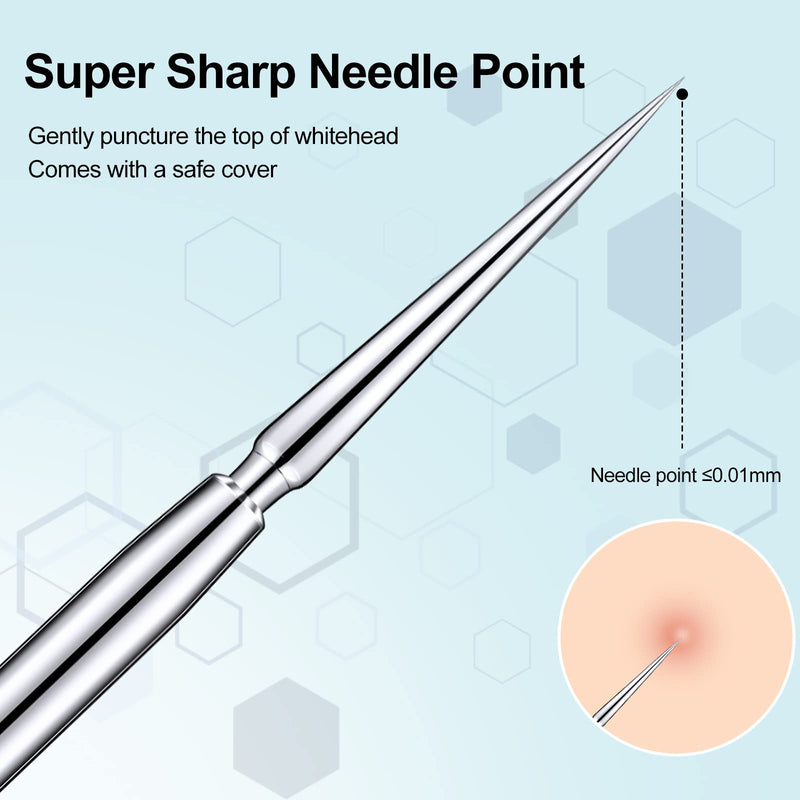 [Australia] - 2 Pcs Titanium Lancet Needle Blackhead Remover Tool Pimple Popper Tool Kit Professional Facial Milia Removal Blackhead Extractor Tool Comedone Zit Whitehead Blemish Extraction Tools 