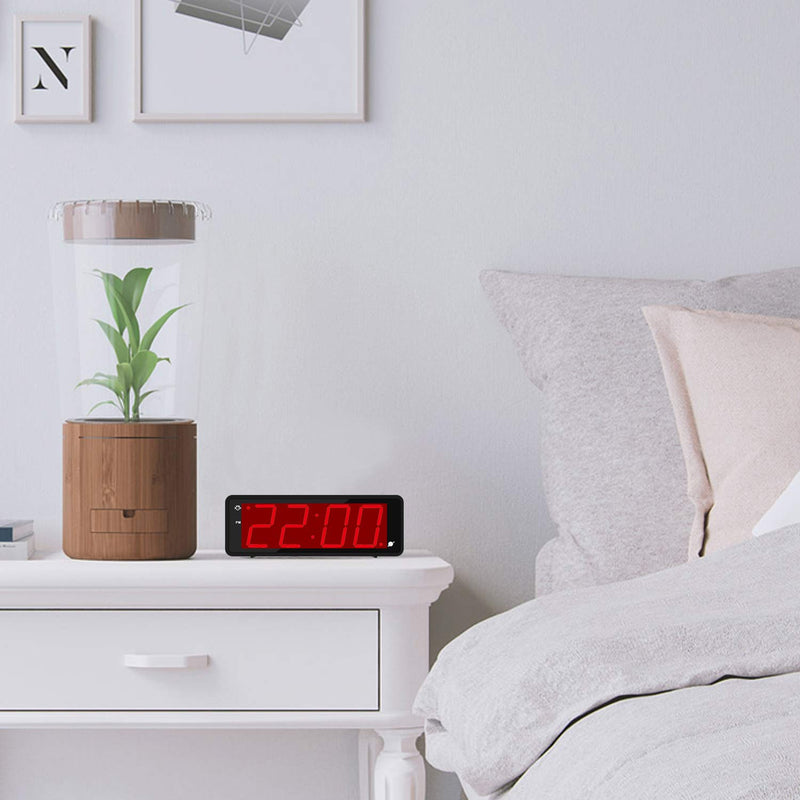 [Australia] - Alarm Clock, Large Display 1.8" LED Numbers, Adjustable Led Brightness, Battery Operated, 12/24Hr, Snooze, Clearly Visible Day and Night, Loud Alarm Clock for Heavy Sleepers Adults, Kids, Elderly 