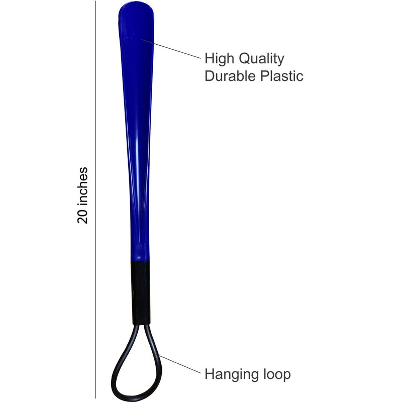 [Australia] - GINKGO Shoe Horn 19.7" Long Handled Shoehorn, Premium ABS Sturdy Material Blue 
