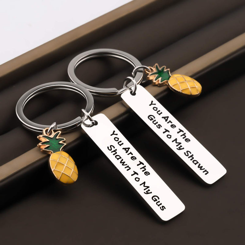 [Australia] - FAADBUK Psych Inspired Keychain Friendship Keychain Set You are The Shawn to My Gus Shawn & Gus Gift for Friends 