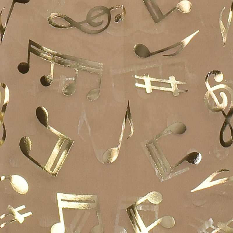 [Australia] - BasicSense Music Note Instrument Gold Foil Metallic Print Lightweight Scarf for Unisex Women Men Musical Group Performance Concert Church School Choir Beige 