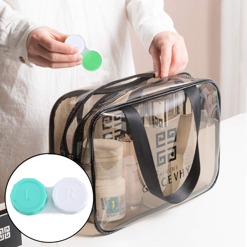 [Australia] - 25 Pack Contact Lens Cases Portable Contact Lens Container Contact Lens Soaking Storage Case with L and R Caps, 5 Colors 